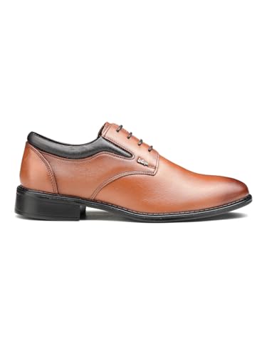 Image of Lee Cooper LC1473E2R Men's Leather Derby Formal Shoes | Lightweight, Comfortable & Stylish Lace-Ups for Office, Business