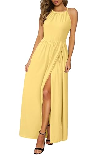 Image of KILIG Women's Summer Floral Beach Flowy Split Maxi Long Dresses