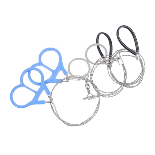 Happyyami 3Pcs Hand Pulled Stainless Steel Wire Saws for Outdoor Survival Portable Emergency Cutting Tool for Camping Hiking and Cutting Convenient Carrying Ring