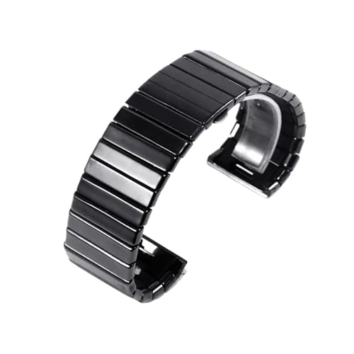 Genérico Correa de cerámica for reloj RADO LD Black Diamond, con cierre plegable, negra, for hombre(35mm)