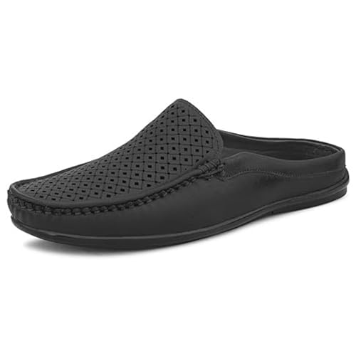 Image of SIR CORBETT Leather Back Open Mule Loafers Shoes for Men (Size 6 to 13)