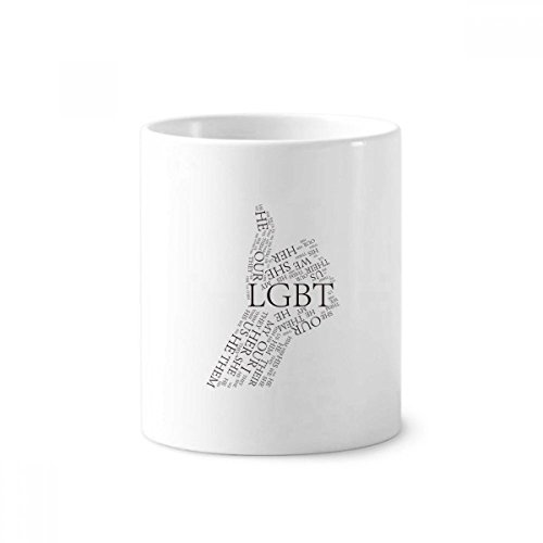 Porte-stylo drapeau arc-en-ciel LGBT, mug en céramique blanc 350 ml et pot à brosse à dents design