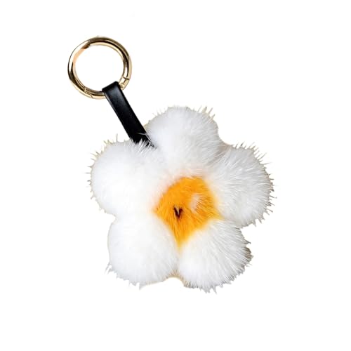 Breloque pour sac à main fleur pelucheux, pendentif de décoration et porte-clés