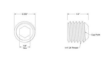 Ruページ Primeonly27 1/4-28 x 1/4 Inch Hex Drive Cup Point Grade 18-8