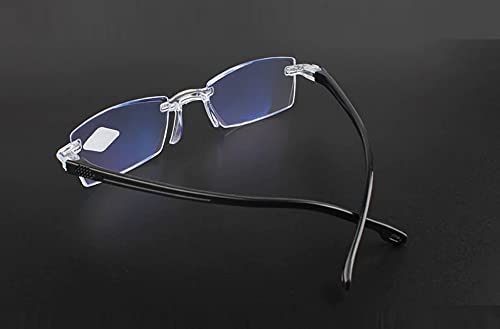 Image of AUGEN Blue Block Rimless Reading Glasses Gold Clear Unisex Free Size Power (+1.00, Pack Of 1)