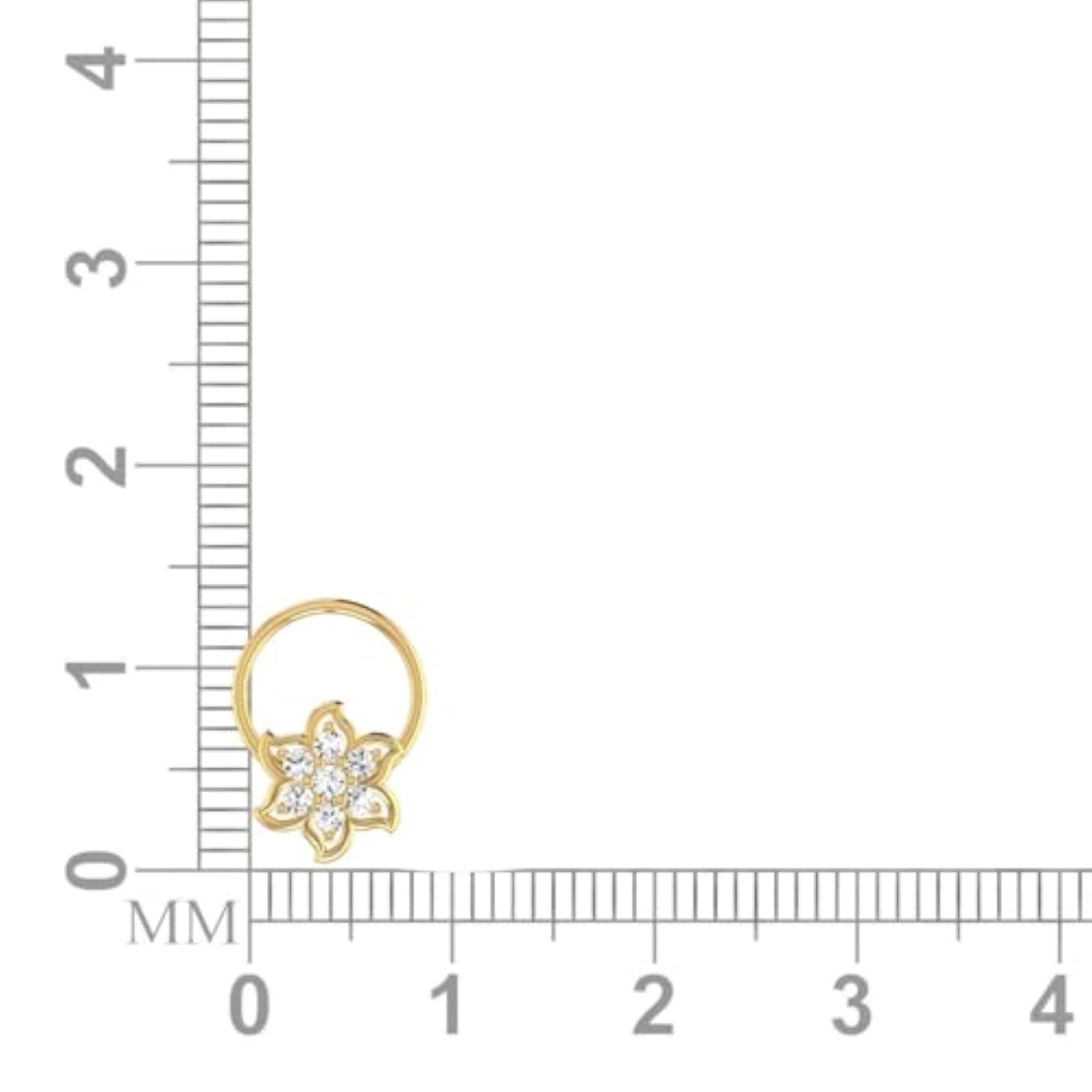 Women's 14Kt Yellow Gold Stud Nose Ring
