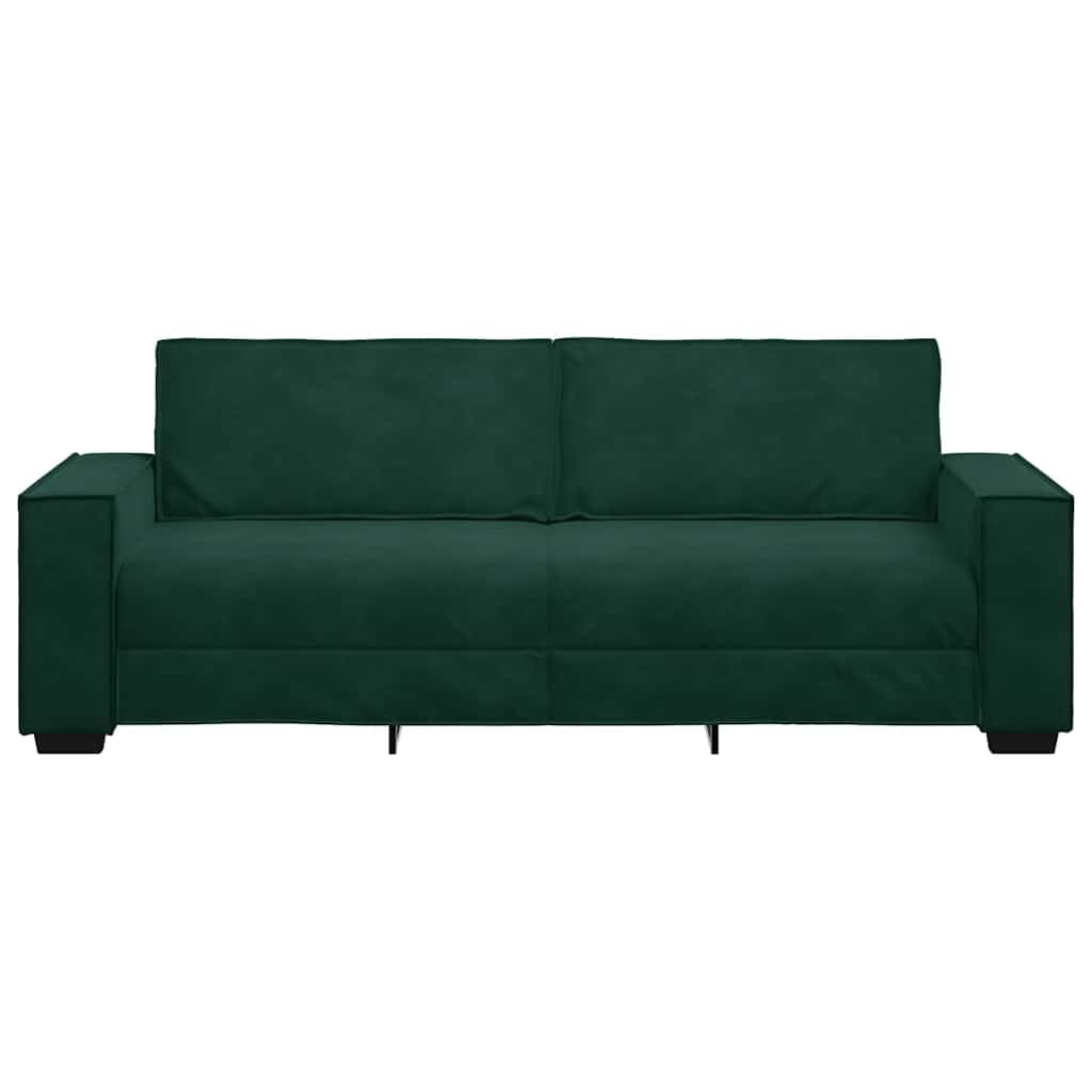 Générique Divano a 3 posti in velluto verde scuro 220 x 78 x 84 cm, divano soggiorno in tessuto morbido con braccioli larghi e telaio in legno metallico, comodo per soggiorno ufficio