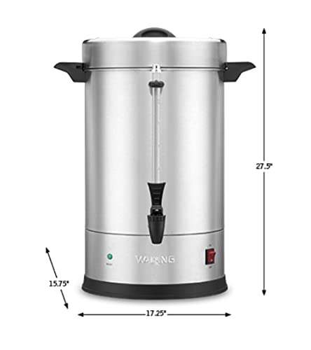 Waring Commercial WCU110 Coffee Urn, 110 Cup Capacity, Stainless Steel , 1500W, 120V, 5-15 Phase Plug