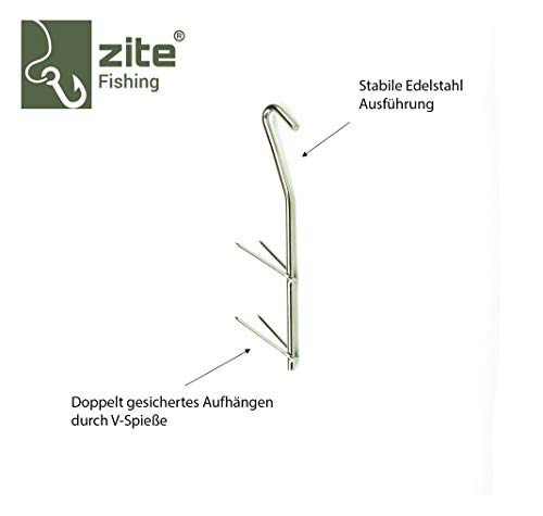 Zite Fishing Rookhaken set - 6 stuks V-vormige haken voor het roken van vissen - roestvrij staal rookhaken - Image 4