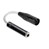 gotor 4ピンXLRから1/4ジャックアダプター 4ピンXLRオス バランス6.35mm 1/4メス 6.35mm TRS 3極オス-7Nシルバーメッキ銅-10CM