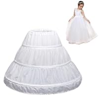 Bavooty Petticoat Reifrock,Mädchen Reifrock,3 Creolen,Reifrock Mädchen Unterrock,Petticoat Unterrock,Halber Slip für Prinzessin Kleid/Rockabilly/Brautkleid,Weiß,65CM