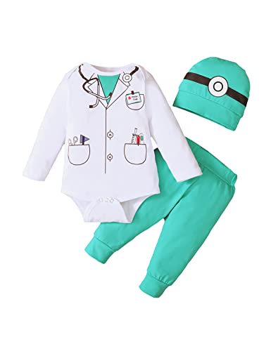 Singcoco Baby Boy Girl Halloween Costume Outfit Doctor Costume Outfit Surgeon Costume (Doctor, 12-18 Months)