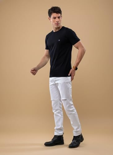 Image of Lux Nitro Men's Premium Half Sleeve Cotton T-Shirt | Round Neck | Regular Fit Casual Solid Tee