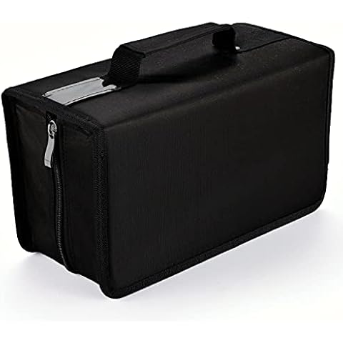 CD Case, UENTIP 160 Capacity Nylon CD/DVD Case Holder CD Booklet Binder VCD Wallets Storage Organizer CD Wallets Storage Organizer for Car Home Travel (Black) Cover