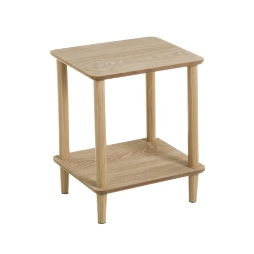 LOLAhome - Mesa Auxiliar Pequeña de Madera de Pino Estilo Nórdico Color Beige. Ideal para Salón o Dormitorio. Medidas 47x34x40 cm. Compacta, Elegante y Funcional.
