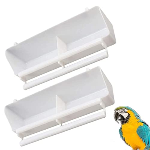 Comederos Canarios de Plástico Comedero para Pájaros Colgante Agua Pájaro Paloma Alimentador de Agua Cuenco de Comida Cuenco de Jaula de Agua Comedero para Pájaros Colgante Plástico Cuenco (2 Piezas) Cover