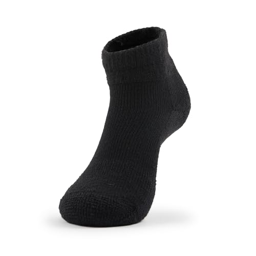 thorlos mens Max Cushion Rolltop Tennis Socks, Solid Black, Medium US