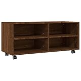 vidaXL Mueble TV Ruedas Madera contrachapada Roble marrón 90x35x35 cm