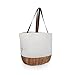 PICNIC TIME Promenade Picnic Basket for 2, Canvas and Willow Picnic Set - Includes Utensil Set, Glasses, and Plates, (Beige Canvas)