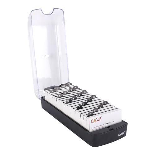 Eagle Visitenkartenbox für 650 Visitenkarten mit A-Z Register...