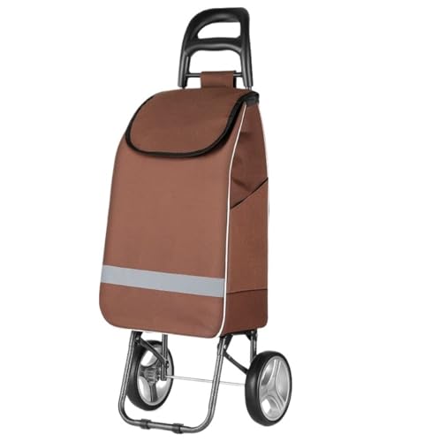 Carrito de la compra plegable y portátil ligero – Bolsa de comestibles con ruedas de goma resistentes al desgaste para un fácil almacenamiento y transporte, ideal para comestibles y uso al aire libre