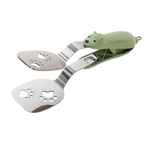 Pinzas de cocina – Acero inoxidable ABS 24 x 6,5 cm | Lindo oso para cocinar filetes herramienta | Resistente al calor agarre antideslizante para barbacoa al aire libre cocina pasta tostadas enlatado