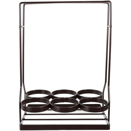 Soporte para 6 botellas de vino de hierro moderno miniatura 1