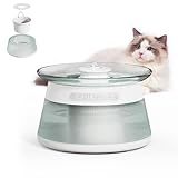 GOYJOY 2.5L Trinkbrunnen für Katze Kabellos,Ohne Filter,Katzenbrunnen Kabellos mit Bewegungsmelder,Abwassertrennung und Immer frisches Wasser,4000mAh,Leise Wasserpumpe,Tablett aus Glas für Katze
