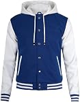 Decrum Veste à capuche Hommes - Mode Trendy Casual High School Baseball Letterman Hommes Hoodie Bomber Jackets