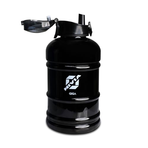 Nivia Giga Gallon Water Bottle, 1.8 Litres water Bottle for gym, for sports, water bottle for gym, gym bottle for boys & girls, gallon bottle, 100% BPA Free bottle, Material Polypropylene, Black