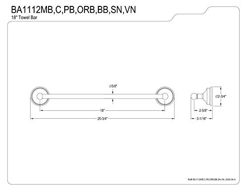 Kingston Brass BA1112C Victorian 18-Inch Towel-Bar thumb #2