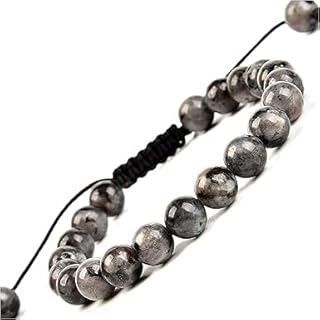 M.A.S Natural Healing Power Gemstone Crystal Beads Unisex Adjustable Macrame Bracelets, 8mm, Stone, no gemstone