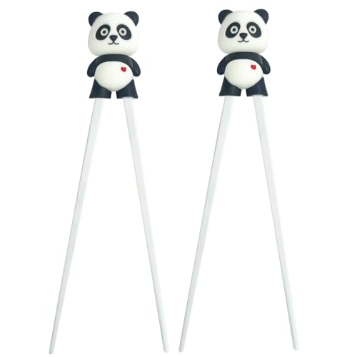 2 paia di bacchette per bambini, bacchette per bambini, bacchette per sushi, bacchette personalizzate, panda come supporto per principianti, set di apprendimento rimovibile, design panda
