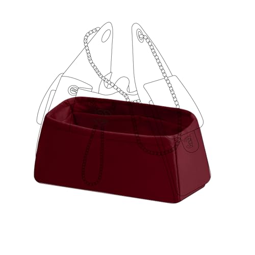DGAZ Inserção organizadora de bolsa de seda para bolsas Chanel 25C Hobo, organizadores de bolsas macias e sedosas, bolsas de luxo e modelador de bolsas (Rouge H, pequeno)