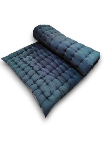 Image of ATOOTFUSION Soft Cotton Quilt Mattress Foldable for Floor Light Weight Filled Single Firm Bottle Green 3 x 6 ft (72 x 36 Inches)