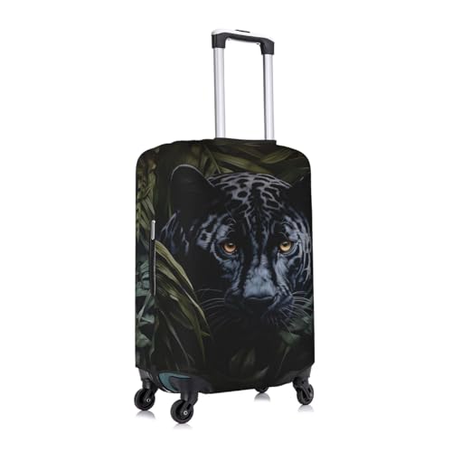 Black Leopard Print Print Travel Elastic Suitcase Luggage Baggage Cover Protector, Washable And Anti-Scratch3