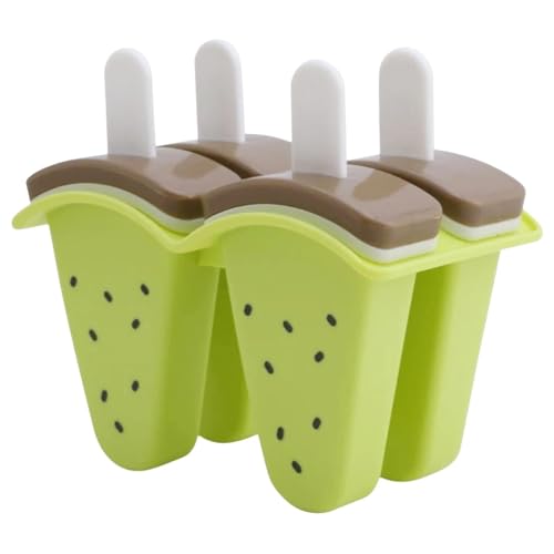 Moldes de crema de silicona | 4 formas para postres refrigerados – Forma con tapa – para familias de verano, cumpleaños en casa, fiestas, juegos, camping, vacaciones, zumo de leche, mermelada y más