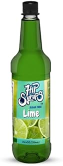 Hip Syrups - Lime Sugar Free Simple Syrup Designed for Water Flavor, Bubble Tea, Boba Tea, Cocktails, Sugar Free