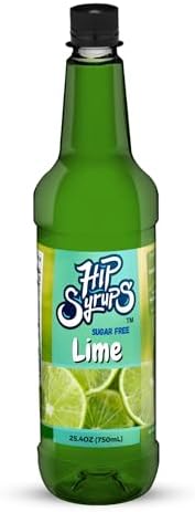 Hip Syrups - Lime Sugar Free Simple Syrup Designed for Water Flavor, Bubble Tea, Boba Tea, Cocktails, Sugar Free