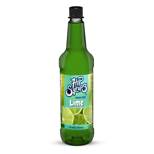 Hip Syrups - Lime Sugar Free Simple Syrup Designed for Water Flavor, Bubble Tea, Boba Tea, Cocktails, Sugar Free