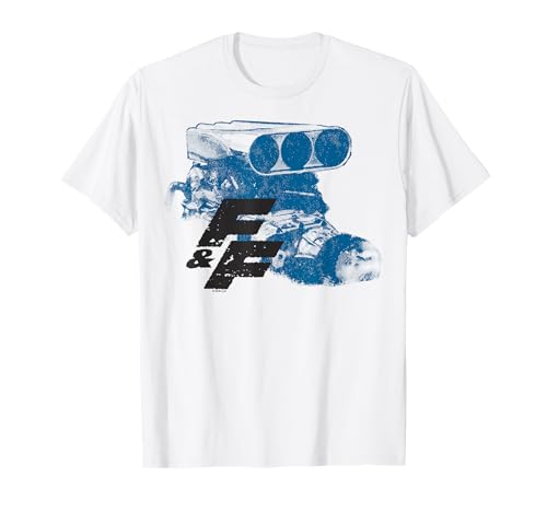Fast & Furious Blue Hue Engine Block Distressed Logo Camiseta
