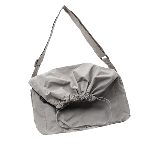 HOOLRZI Bolso bandolera de gran capacidad para mujer, color cruzado, con cordón, para llevar al hombro, para la escuela, Gray