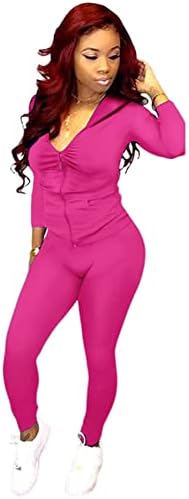 Adogirl Womens Set Two Piece Outfits Sweatsuit Crop Top + Skinny Long Pants Tracksuits Jogging Suits Jumpsuit M