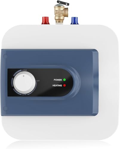 Electric Mini Tank Water Heater, 4Gallon Under Sink On Demand Hot Water Heater, Wall or Floor Mounted, 1500W Point of Use Instant Hot Water for RV Kitchen Bathroom Restaurant