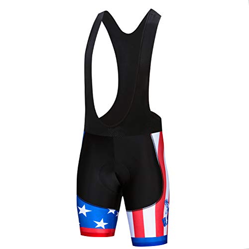 Weimostar Men's Padded 4D Bike Shorts MTB Cycling Biking Riding Bicycle Cycle Gel USA Blue Bib Shorts with Padding USA Blue M