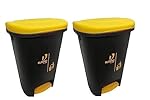 Cello Plastic Pedal Step-On Garbage Dustbin 50 Ltr, (Yellow & Yellow) Combo