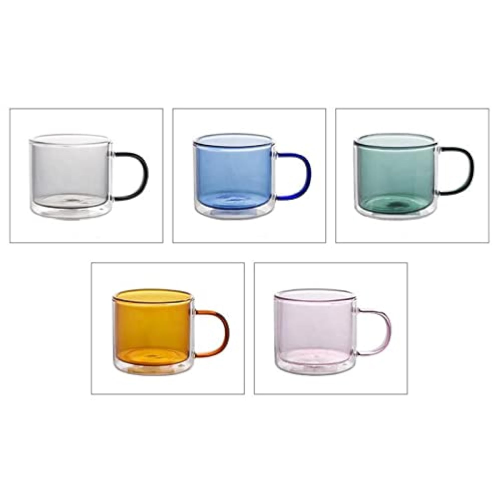 250 ml Glass Cup for Cafe, Double-Layer Drinking Cup