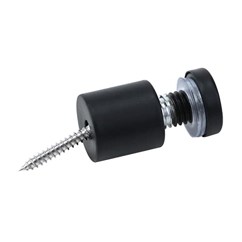 Image of Antrader Glass Standoff,12-Pack Wall Mount Standoff Holder Screws,3 /4 inch x 1 inch | Matte Black Stainless Steel Advertise Fixing Pin Sign Mounting Hardware,Clear Rubber Gasket Anti-Scratch Protection