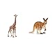 SCHLEICH Giraffenkuh & Känguru - Realistische Tierfiguren, Pädagogisch wertvoll, Glänzend, Mehrfarbig, 36+ Monate, 2 Stück