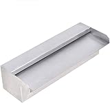 Fuente de Piscina de Acero Inoxidable, Cascada, con Tira de luz LED, aliviadero Rectangular, para jardín, pecera, Acuario, Fuente de Agua, aspersor.